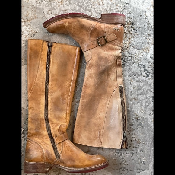 Bed Stu Tan Leather Combat Boots - Picture 2 of 6